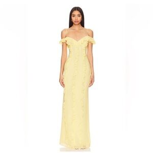 Lovers and Friends Yellow Off-Shoulder Maxi Dress